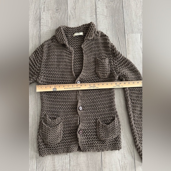 Zara Men's Charcoal Knit Cardigan knitted blazer, Sz L - Picture 3 of 8